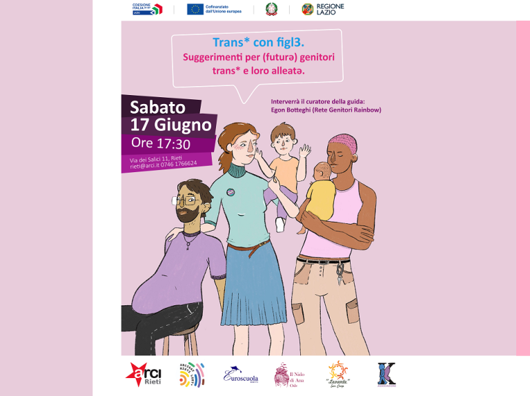 Genitorialità’ Trans* e non binaria, il 17 giugno a Rieti evento di sensibilizzazione