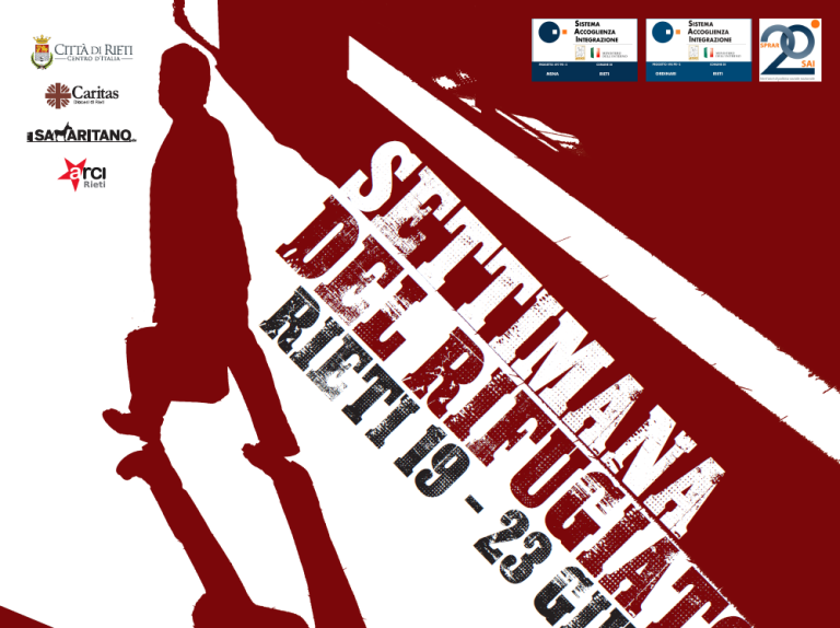 Giornata mondiale del rifugiato, gli eventi in programma a Rieti dal 19 al 23 giugno