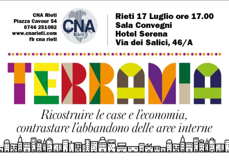 “Terramia”, il 17 luglio convegno CNA all’Hotel Serena