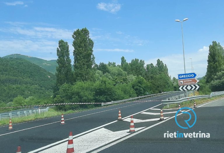 Chiusa la prima galleria della superstrada Rieti – Terni. Deviazione a Greccio