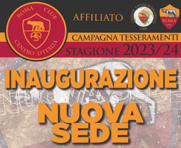 Il 30 luglio inaugurazione nuovo Roma Club Rieti