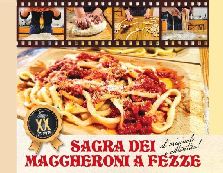 E’ FESTA – Il 29 e 30 luglio a Montenero Sabino la Sagra dei maccheroni a fezze
