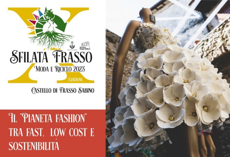 Il 15 luglio a Frasso Sabino sfilata Moda e Riciclo 2023. La manifestazione festeggia i 10 anni
