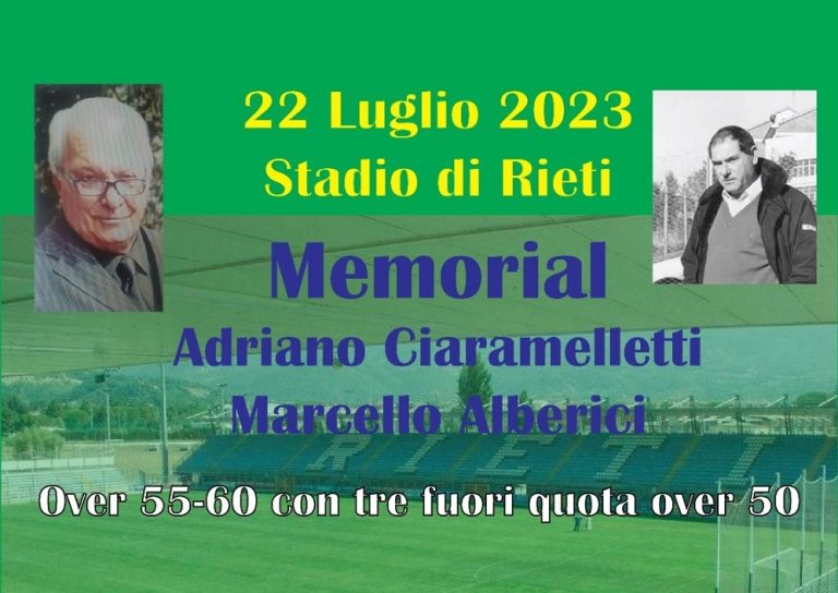 Il 22 luglio a Rieti il memorial Alberici e Ciramelletti
