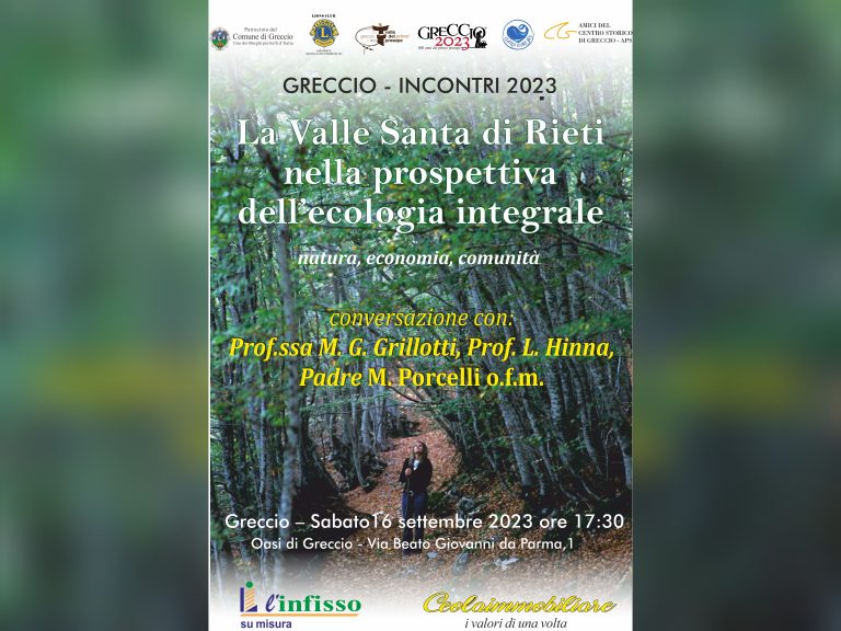 “La Valle Santa di Rieti nella prospettiva dell’ecologia integrale”. Se ne parla a Greccio il 16 settembre