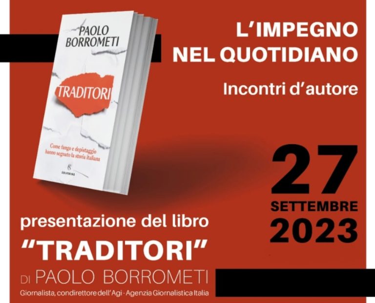 “Traditori”,  il 27 settembre all’Auditorium di Santa Scolastica