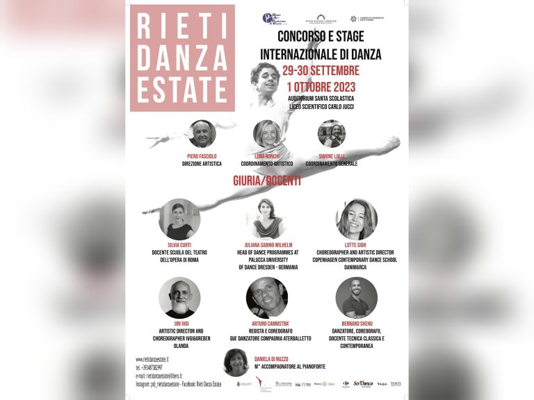 Dal 29 settembre al 1° ottobre c’è il Rieti Danza Estate 2023