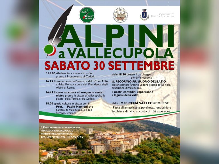 Gli Alpini a Vallecupola. Sabato 30 settembre