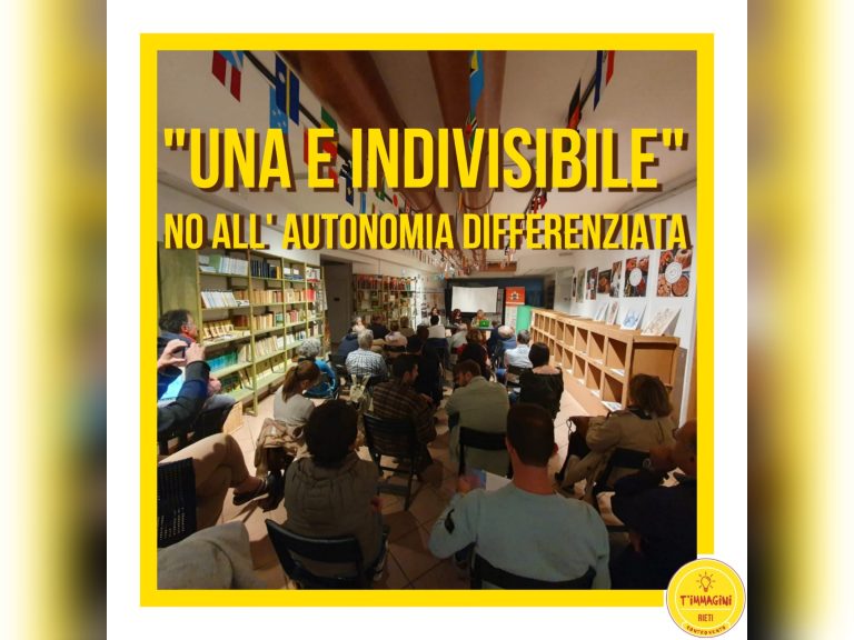 Svolto l’incontro “Una e indivisibile: no all’autonomia differenziata” organizzato da T’immagini