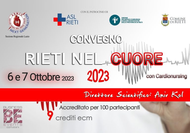 Il 6 e 7 ottobre il convegno “Rieti nel Cuore 2023”