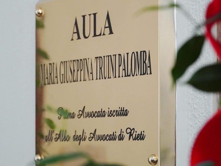 L’aula A del Tribunale di Rieti intitolata a Giuseppina Truini Palomba