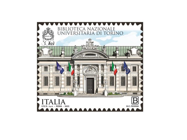 Emesso francobollo dedicato alla Biblioteca Nazionale Universitaria di Torino nel 300° anniversario dell’inizio delle attività