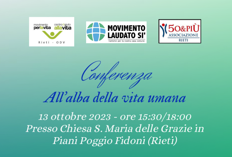 Il 13 ottobre conferenza “All’alba della vita umana”