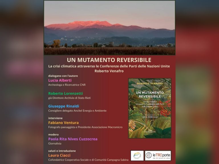 Il 27 ottobre presentazione del libro di Roberto Venafro “Un mutamento reversibile”