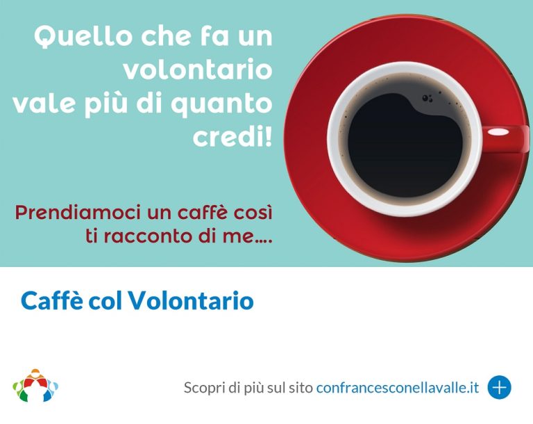 “Un caffè col volontario”, appuntamento sabato 7 ottobre in piazza Vittorio Emanuele II