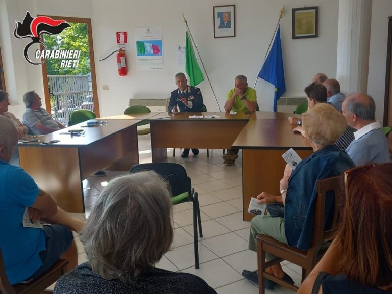 No alle truffe. I Carabinieri incontrano la popolazione di Collalto Sabino