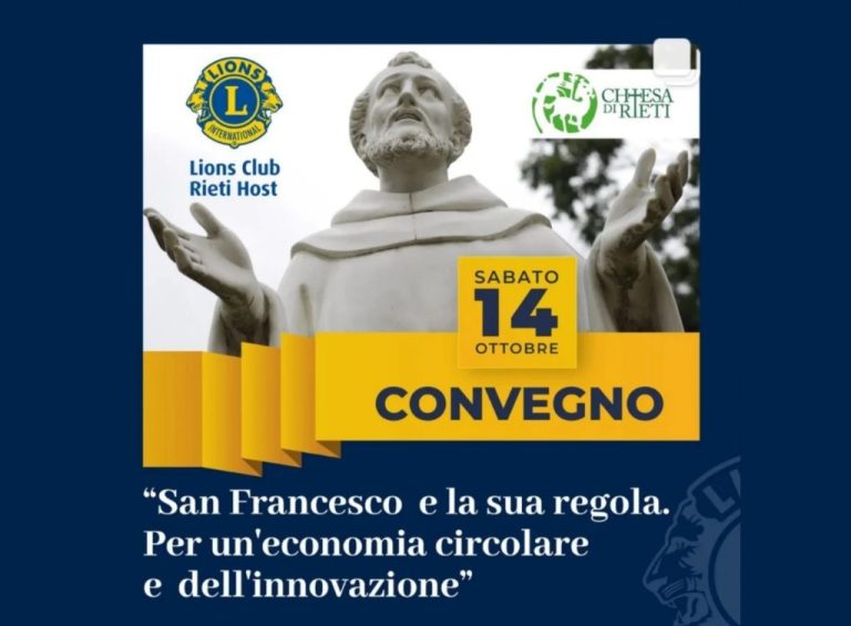 A Rieti il 14 ottobre il convegno “San Francesco e la sua regola. Per un’economia circolare e dell’innovazione”