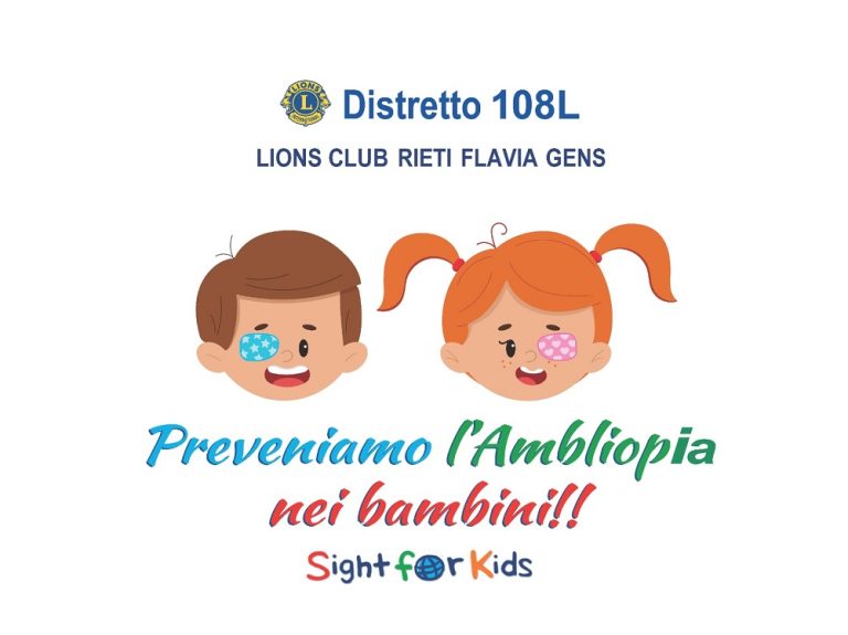 “Preveniamo l’ambliopia”, il 7 ottobre screening gratuiti per i bimbi nella Sala Mostre del Comune di Rieti