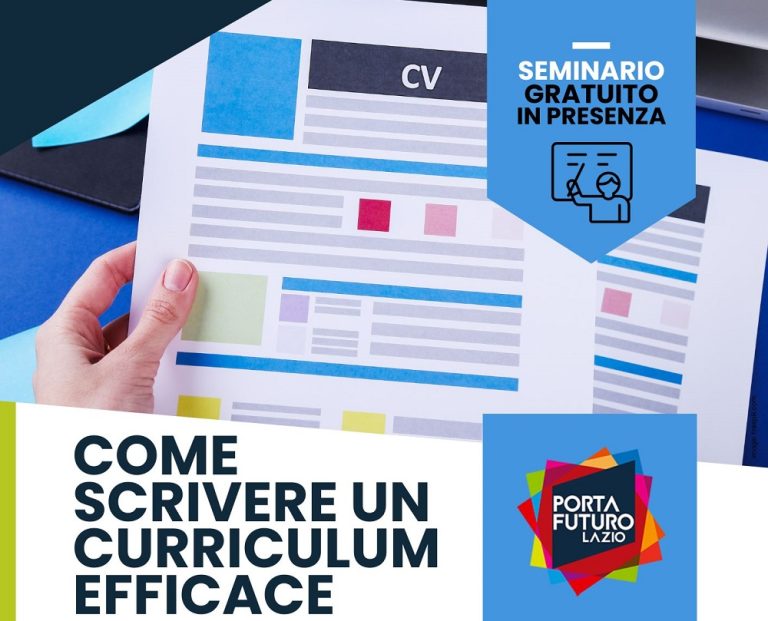 Seminario gratuito: “Come si scrive un Curriculum Efficace”. Il 22 novembre a Rieti