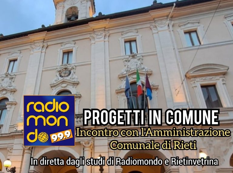 “Progetti in Comune”, dal 3 novembre su Radiomondo. Primo ospite il sindaco Sinibaldi