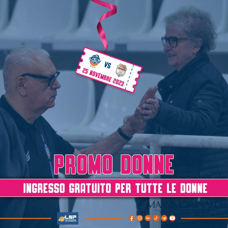 NPC Rieti – Juve Caserta, ingresso gratuito per le donne