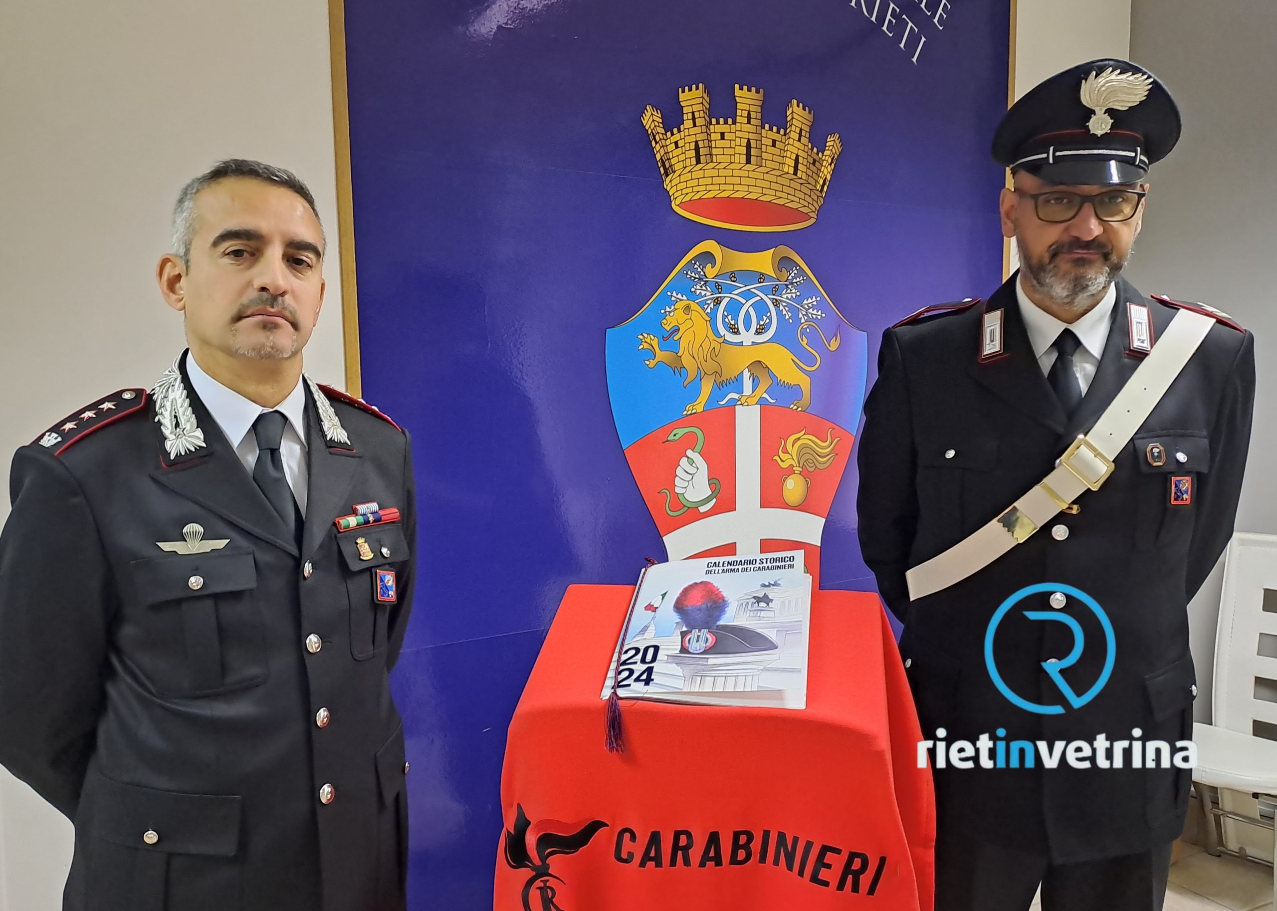 Presentato a Rieti il calendario storico 2024 dell'Arma Carabinieri