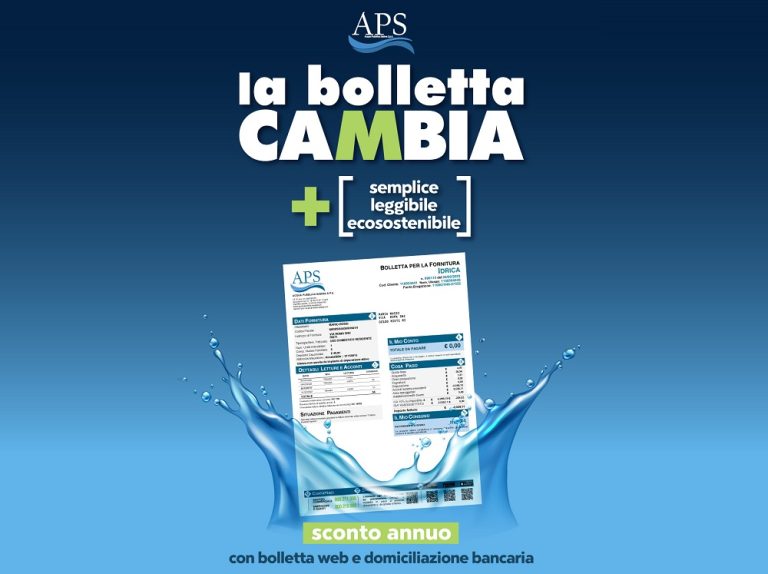 APS, la bolletta cambia veste: semplice, leggibile, ecosostenibile