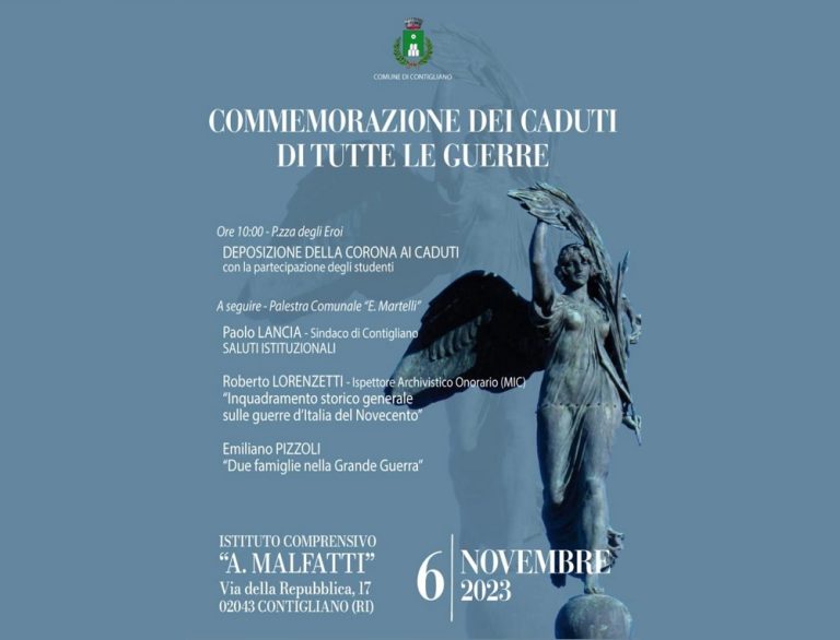 Contigliano celebra l’Unità di Italia e rende omaggio ai Caduti delle Guerre