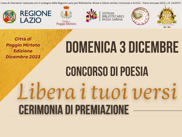 Nella Biblioteca di Poggio Mirteto presentazione di due libri e premiazione del concorso “Libera i tuoi versi”