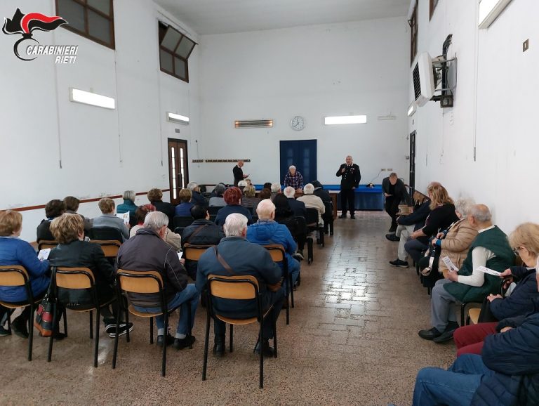 I Carabinieri di Rieti incontrano i reatini per informarli sulle truffe