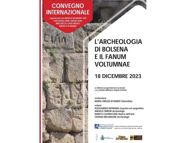 Sulla pagina Facebook della Biblioteca Angelo di Mario il convegno “L’Archeologia di Bolsena e il Fanum Voltumnae”