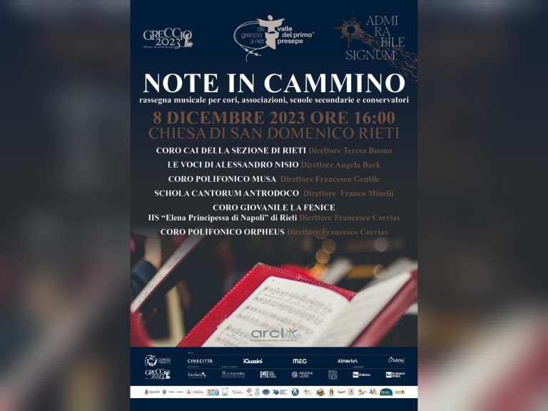 Venerdì 8 dicembre concerto “Note in Cammino” per la Valle del Primo Presepe