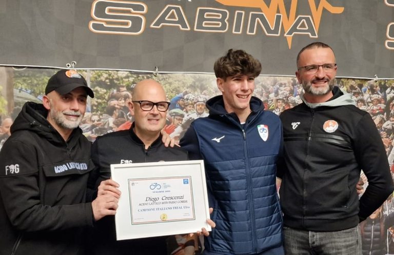 Diego Crescenzi premiato dal Comitato Regionale Lazio FCI e dall’Acido Lattico Mtb Passo Corese