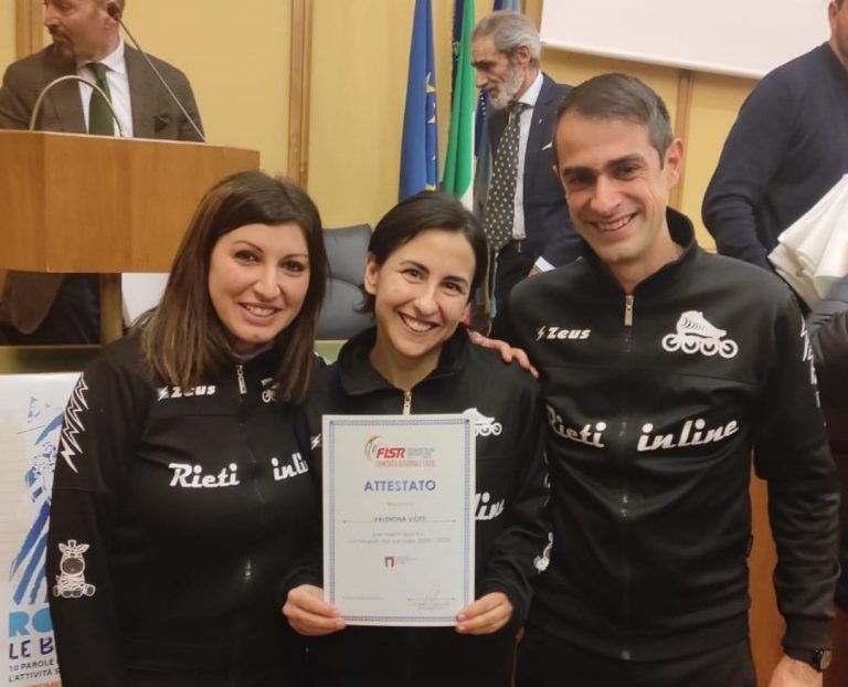 Valentina Viotti della Rieti in Line premiata dal Comitato Federale
