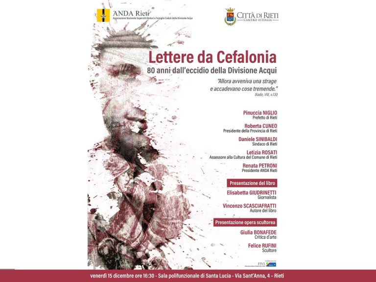 “Lettere da Cefalonia”, evento a Santa Lucia in occasione dell’80° anniversario dell’eccidio Divisione Acqui