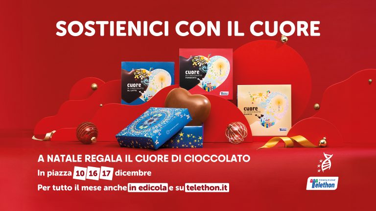 Tornano i Cuori di Cioccolato Telethon, dal 9 al 17 dicembre