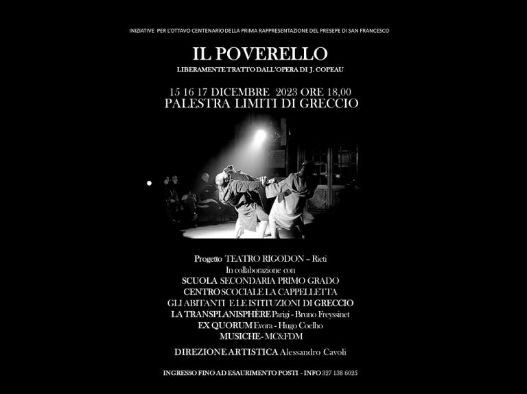 A Greccio il testo di Jacques Copeau “Il Poverello” dedicato a San Francesco