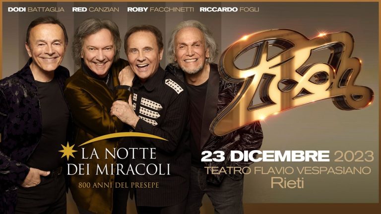 “La Notte dei miracoli”, i POOH a Rieti: “Felici di poter sostenere con la nostra presenza questo evento”