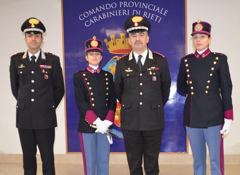 Tre allievi ufficiali Accademia Militare di Modena in visita al Comando Carabinieri di Rieti