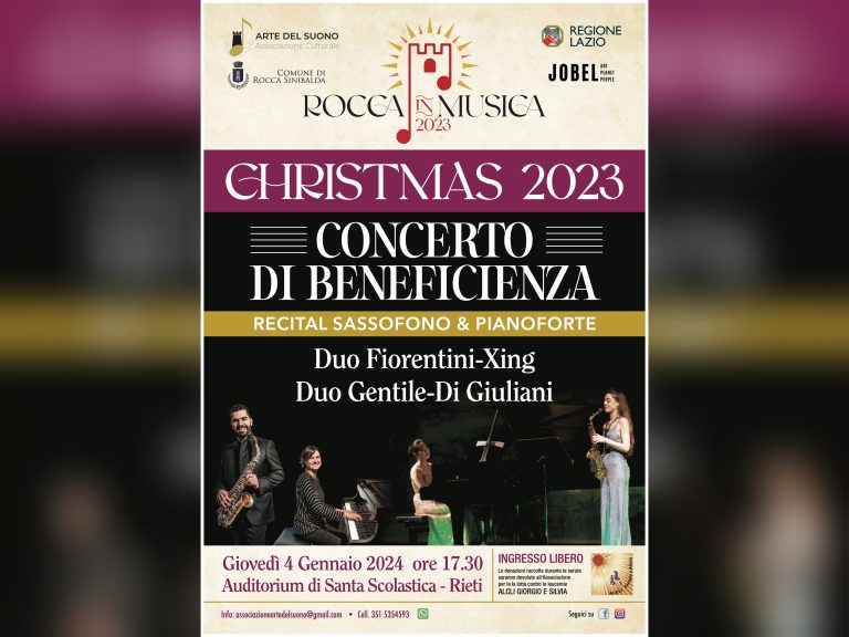 Il 4 gennaio concerto di beneficenza di Arte del Suono in favore dell’ALCLI