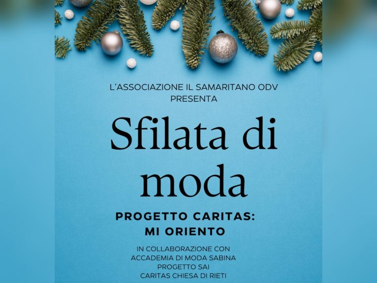 Il 10 gennaio a Rieti “Sfilata di moda” de Il Samaritano OdV