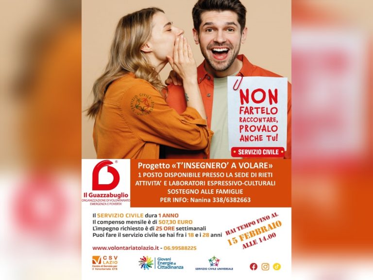 Servizio Civile con “Il Guazzabuglio”, iscrizioni aperte fino al 15 febbraio