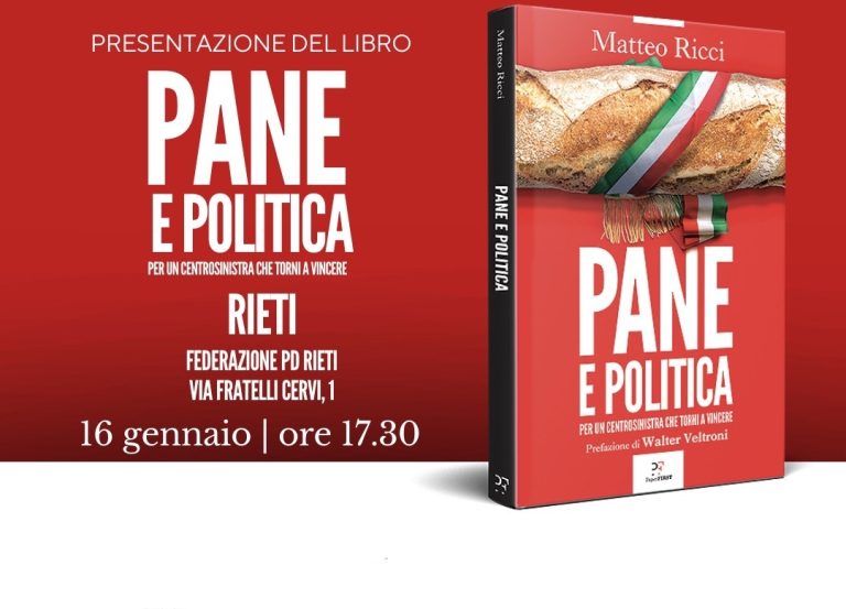 A Rieti il sindaco di Pesaro, Matteo Ricci, per il libro “Pane e Politica”