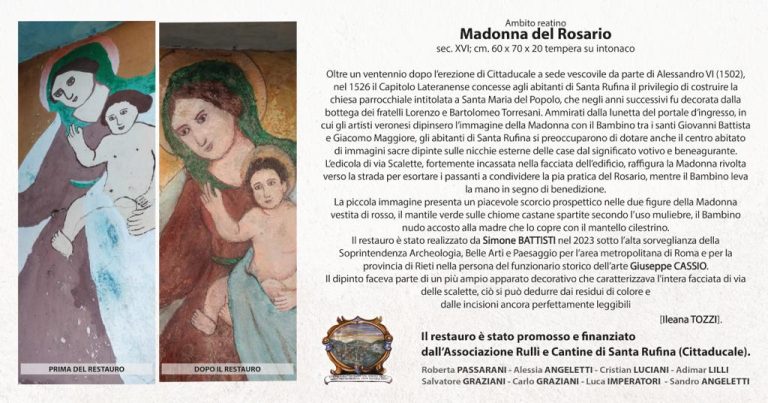 Aggiornamento restauro edicole sacre di Santa Rufina
