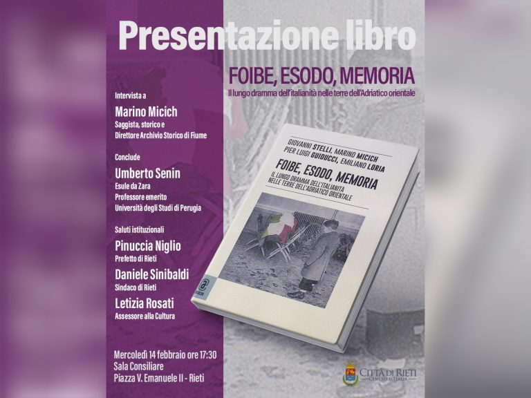 Giornata di approfondimento a Rieti con Marino Micich e Umberto Senin