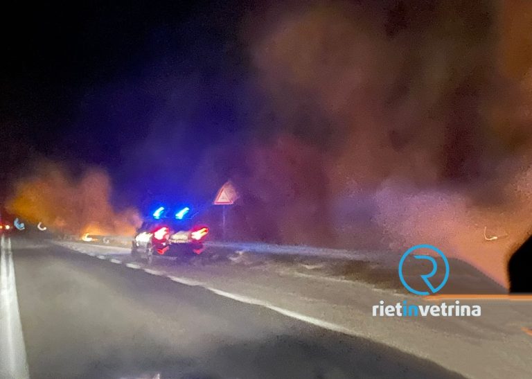 Incendio sulla Salaria per Ascoli altezza Bacugno