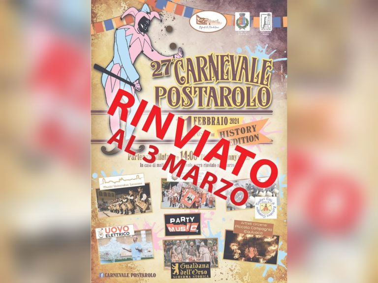 Rinviato per maltempo il Carnevale Postarolo