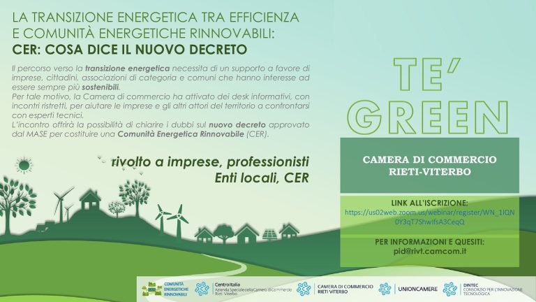 Transizione energetica, Tè Green sul nuovo decreto del MASE sulla Comunità Energetica Rinnovabile