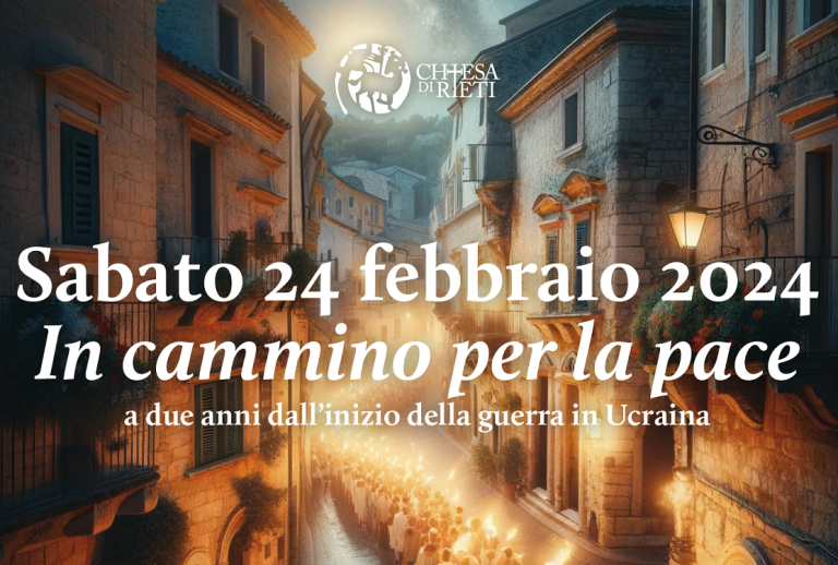 A due anni dall’inizio della guerra in Ucraina fiaccolata nel centro storico di Rieti