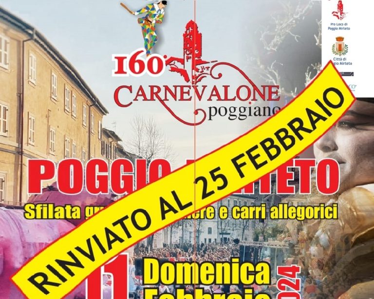Il Carnevalone Poggiano si terrà il 25 febbraio